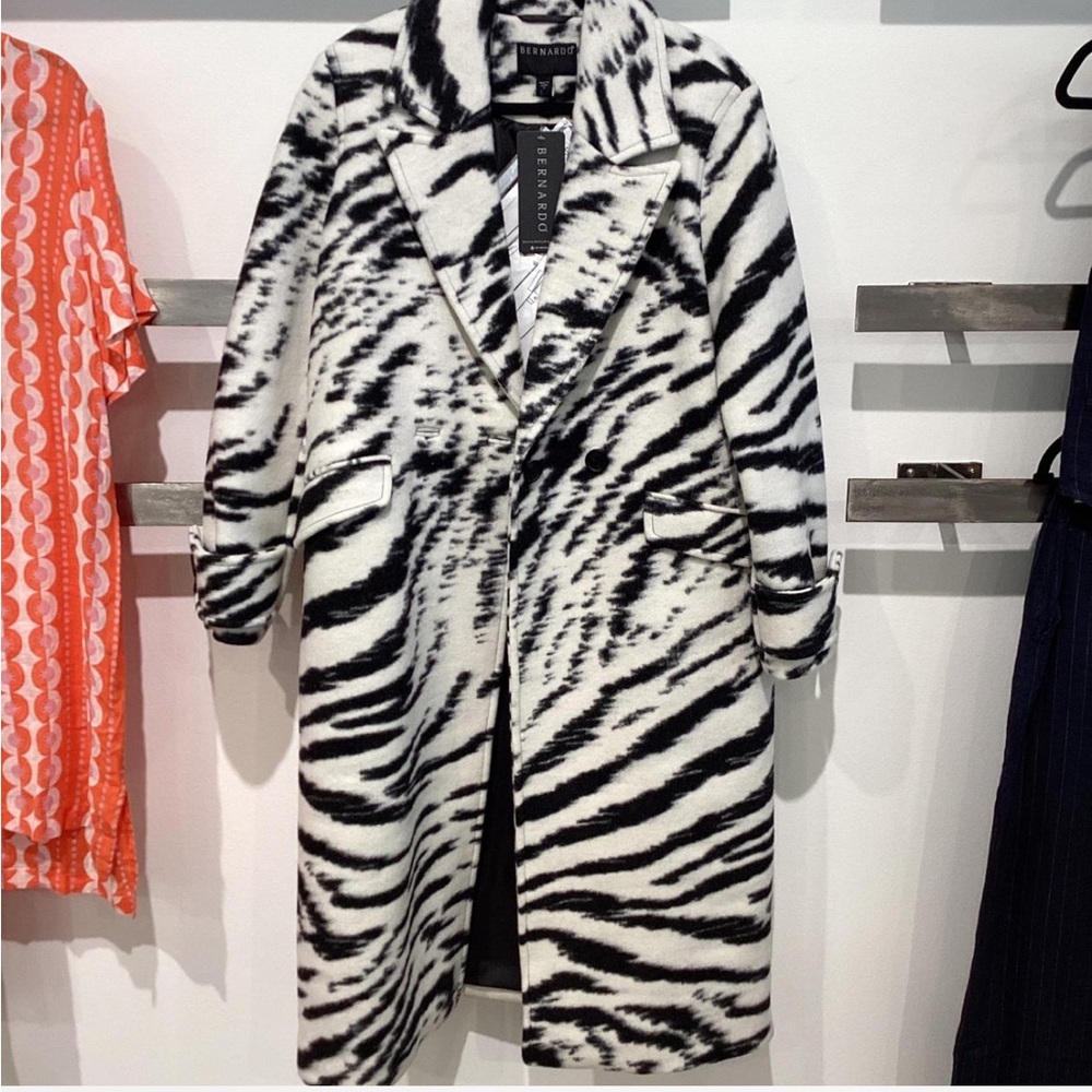 Zebra Print Pea Coat NWT